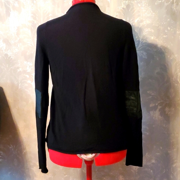 Zadig & Voltaire Daphnee wool cashmere leather patch cardigan - Picture 4 of 12